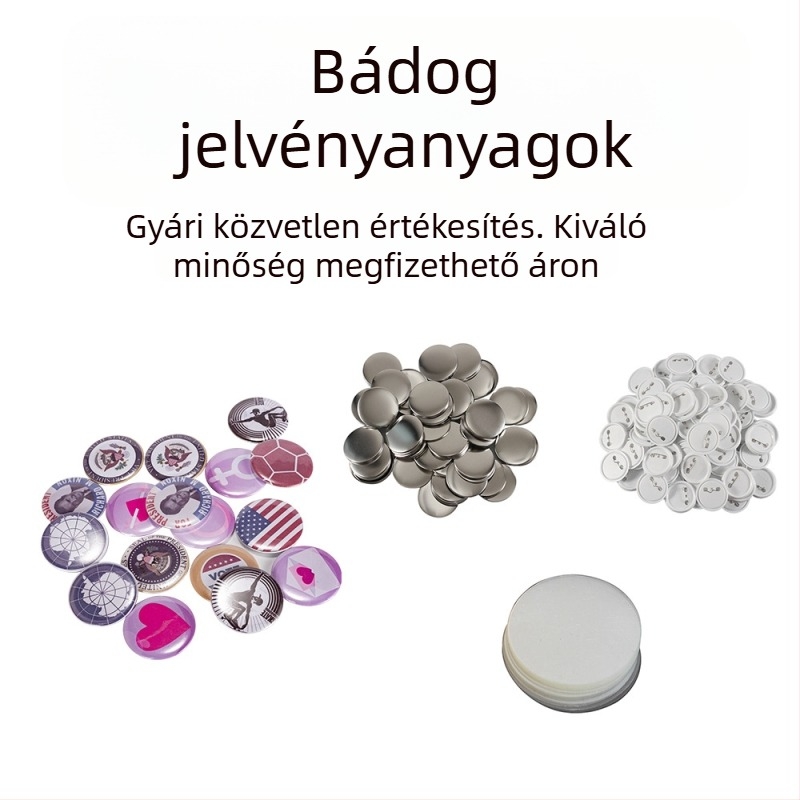 25 mm-es ónlemez jelvényhez való anyagok műanyag hátlappal