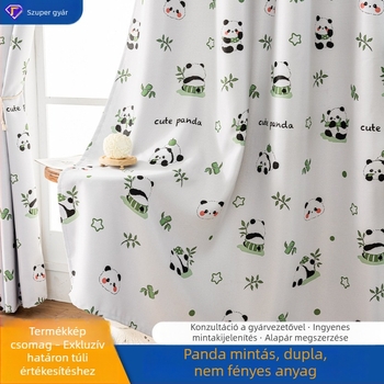 Feketeítő függönyök, kész, fúrás nélküli szerelés Velcro szalaggal és vasgyűrűkkel válaszfalhoz, nyomtatott anyag