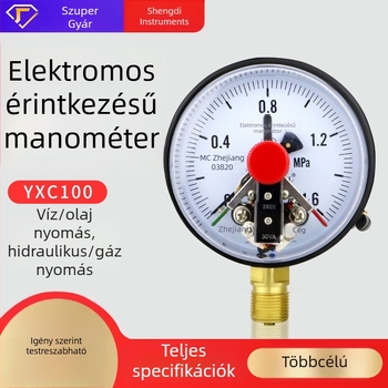 YXC100 elektromos érintkezésű nyomásmérő automatikus vízszivattyú burkolatának vezérlésével, mágneses támogatással, elektroforetikus anyag