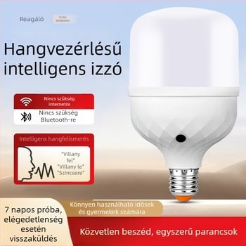 LED lámpa E27 alapú, offline hangvezérlés és távirányító