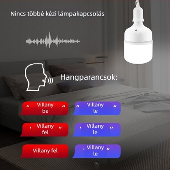 LED lámpa E27 alapú, offline hangvezérlés és távirányító