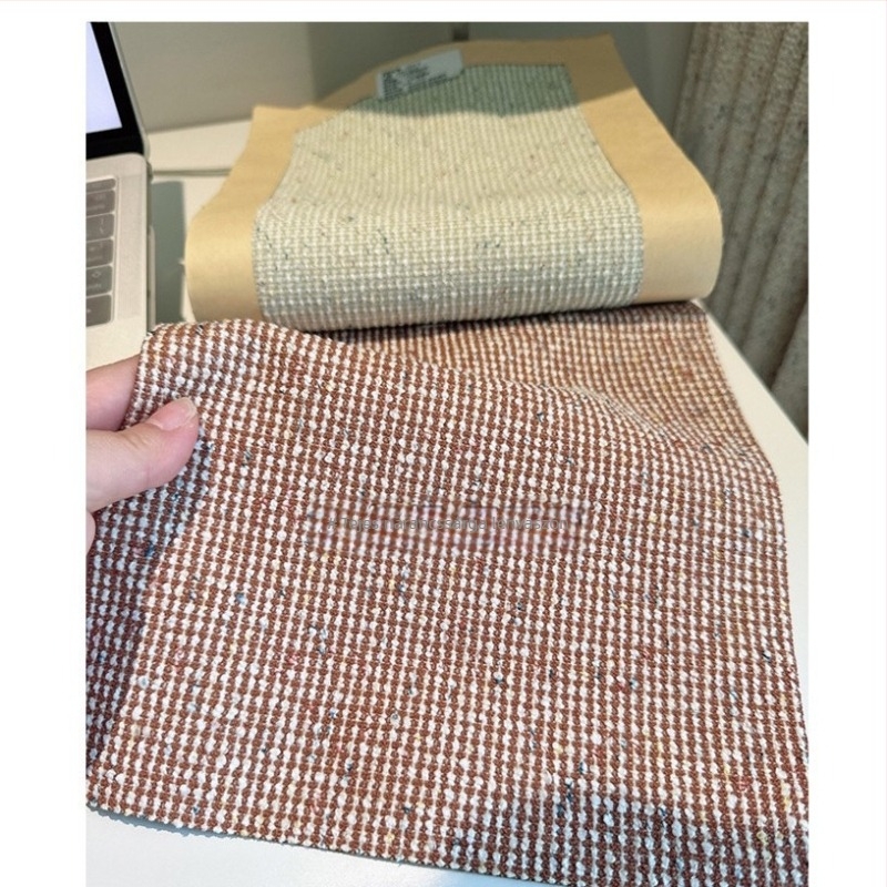 Chenille függönyanyag gyerekszobába, kétoldalas jacquard, krém szín, szivárványos csíkok és csillagok, modern minimalista stílus