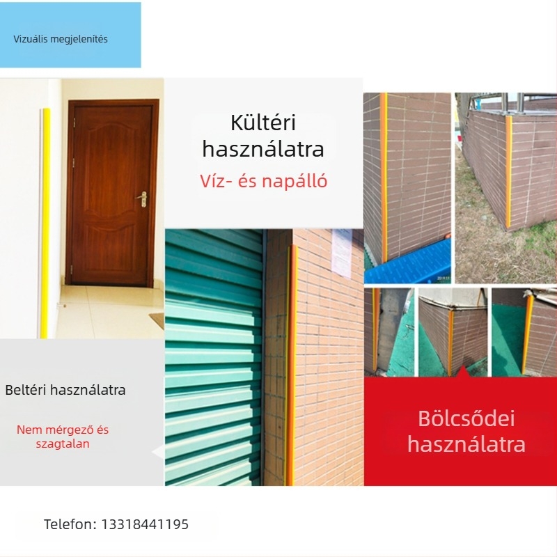 Gumi sarokvédő, műanyag ütközésvédő, vastított és széles sarkvédő él, puha védőcsík óvodai használatra