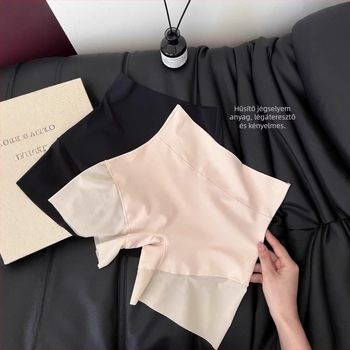 Női magas derekú biztonsági rövidnadrág – kettő az egyben haskontrollal és csípőemeléssel, antibakteriális, nyári vékony nylon leggings