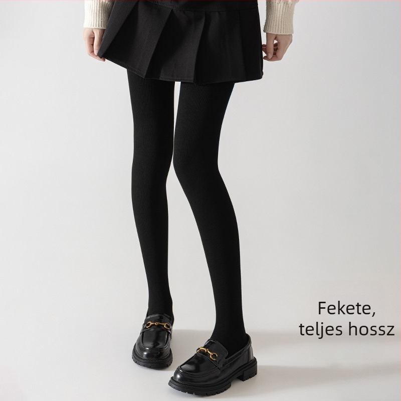 Pamut bordázott leggings ősz-télre, vastag fekete, plusz méret, karcsúsító