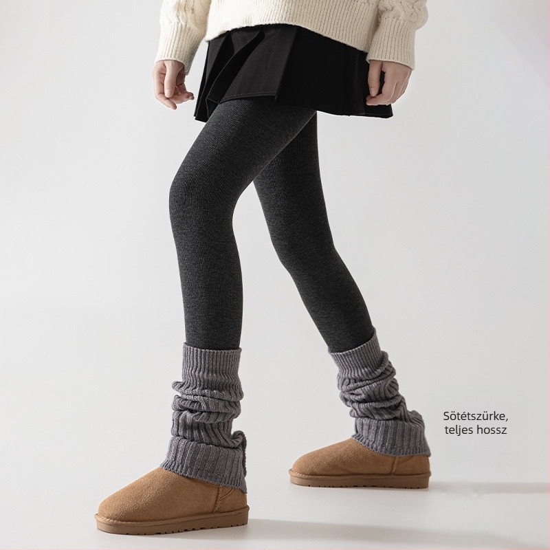 Pamut bordázott leggings ősz-télre, vastag fekete, plusz méret, karcsúsító