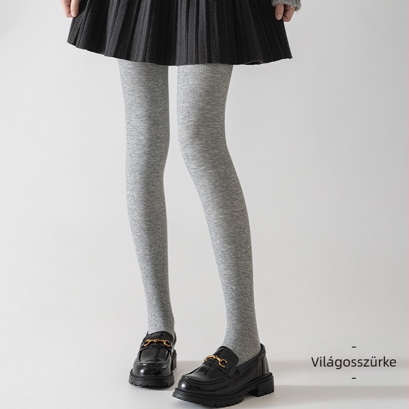 Pamut bordázott leggings ősz-télre, vastag fekete, plusz méret, karcsúsító