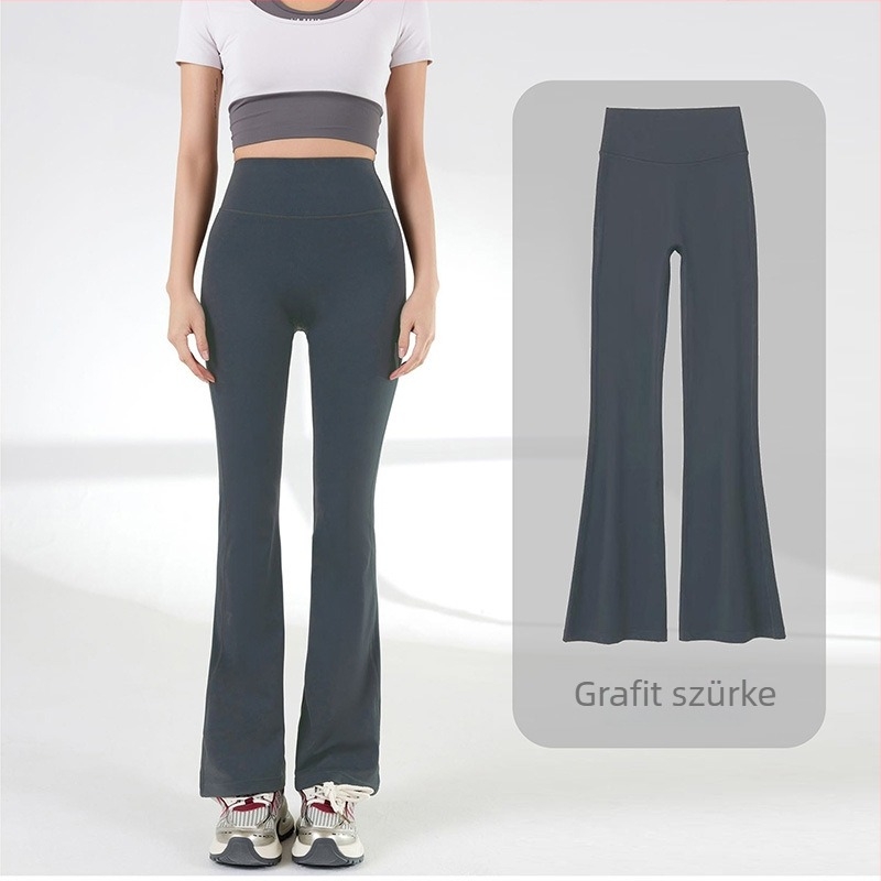 Női mikro-bővülő nadrág, könnyű nyári anyag, magas derék, sportos-casual stílus