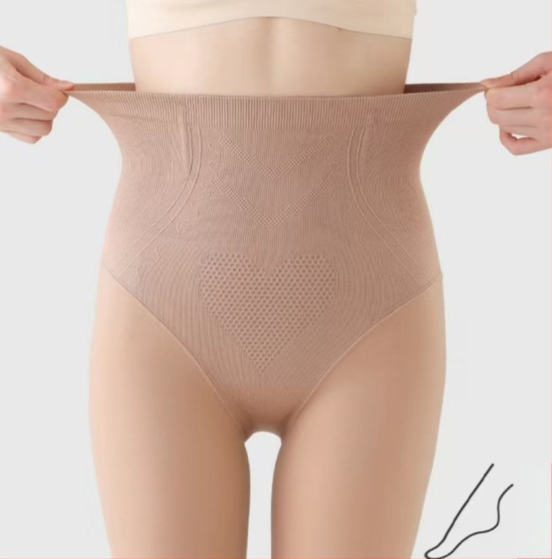 Plusz méretű nylon bársony harisnyanadrág meleg, haskontrollal és popsinyemeléssel, koreai stílus