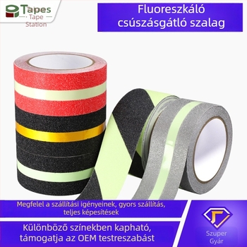 Fényesen világító csúszásmentes szalag lépcsőkhöz, erős ragasztóval, kopásálló PVC alap, öntapadó, testre szabható szélesség és hossz