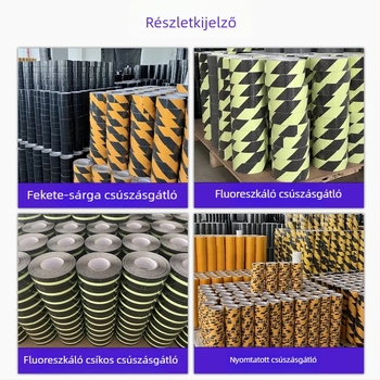 Fényesen világító csúszásmentes szalag lépcsőkhöz, erős ragasztóval, kopásálló PVC alap, öntapadó, testre szabható szélesség és hossz