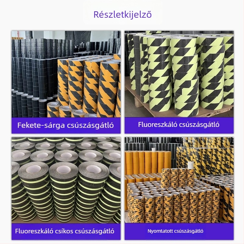 Fényesen világító csúszásmentes szalag lépcsőkhöz, erős ragasztóval, kopásálló PVC alap, öntapadó, testre szabható szélesség és hossz