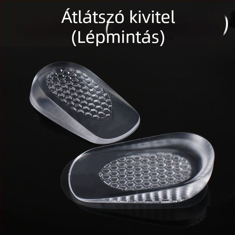 Szilikon magasságot növelő talp, fél talp, átlátszó, uniszex, cipőkhöz