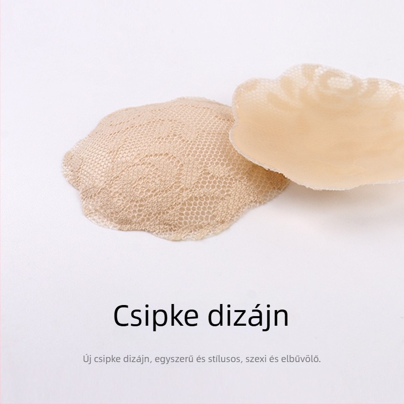 Csipkés szilikon gél mellbimbó tapaszok, láthatatlanok, csúszásmentesek, izzadásállóak