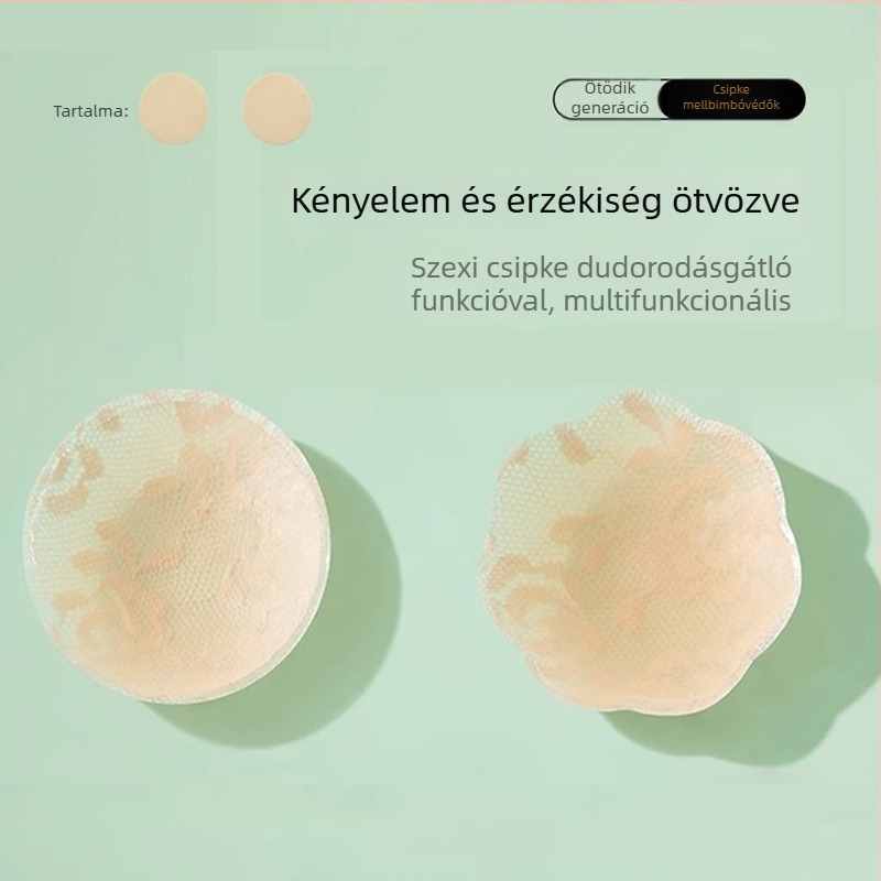Csipkés szilikon mellbimbó tapaszok, láthatatlanok, varratmentesek, expozíció elleni, csúszásmentes, izzadságálló, nőknek
