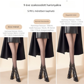 Petite fekete harisnya velúr béléssel, állítható hosszúságú, ősz-téli, 185DEN