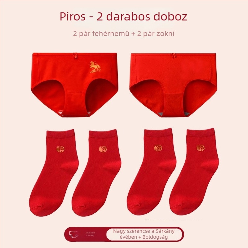 Vörös női bugyi középmagas derekú, pamut, fenékemelés, lélegző, egyszínű
