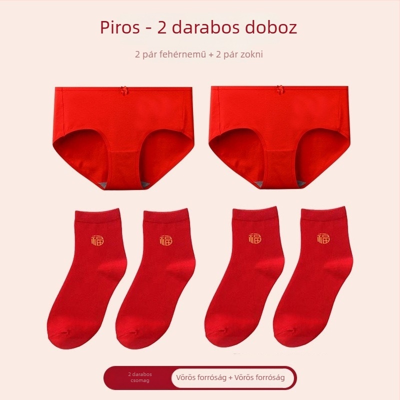 Vörös női bugyi középmagas derekú, pamut, fenékemelés, lélegző, egyszínű