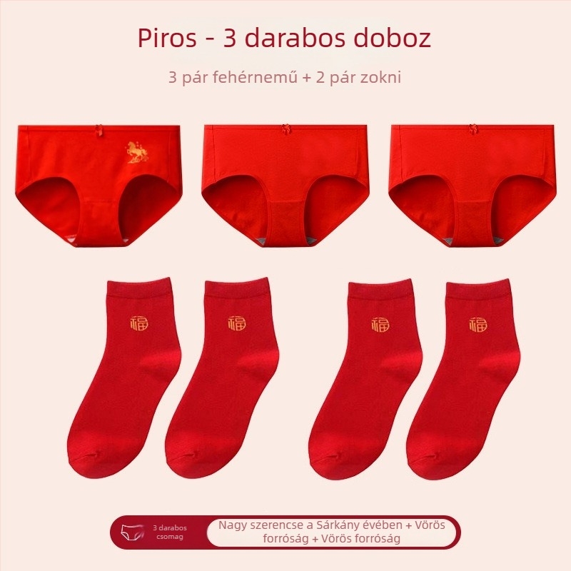 Vörös női bugyi középmagas derekú, pamut, fenékemelés, lélegző, egyszínű
