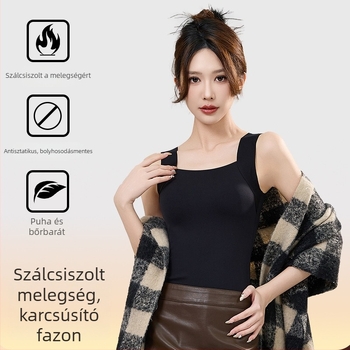 Női termál mellény beépített kosarakkal, merevítés nélkül, formázó hatású, dupla rétegű nylon