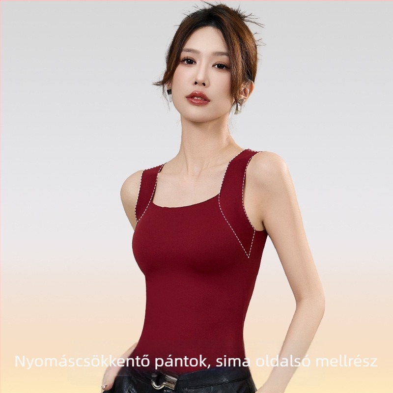 Női termál mellény beépített kosarakkal, merevítés nélkül, formázó hatású, dupla rétegű nylon