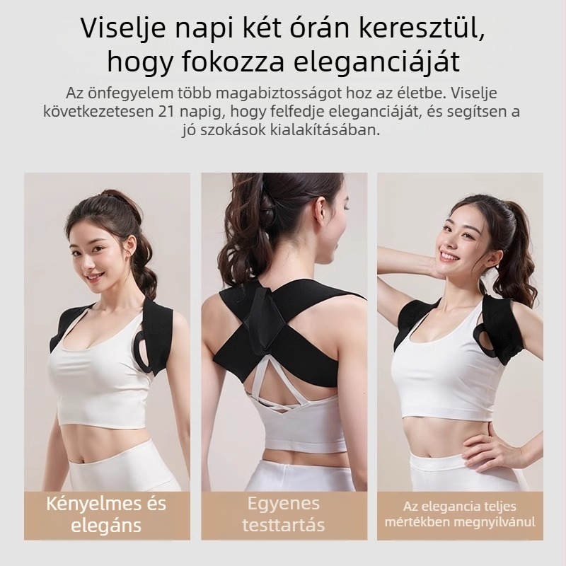 Felnőtt nőknek készült tartásjavító hátortámasztó korzet, nyitott hátsó kialakítással, Bb-V modell