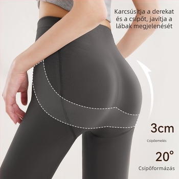 Szürke velúr női compression leggings ősz-télre, természetes nude érzet, popsiemelés, hasi kontroll, karcsú lábak hatása
