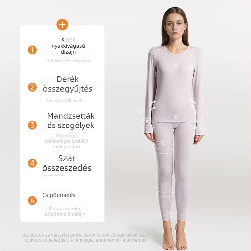 Őszi–téli vékony Modal alapréteg termo fehérnemű szett, bőrbarát, antibakteriális, felső és alsó