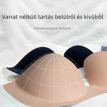Mély U alakú melltapasz acélgyűrűvel, V- alakú, nagy méret, pántok nélkül, hát nélküli, esküvői fehérnemű, csúszásmentes push-up