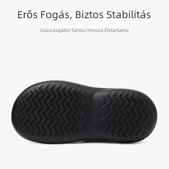 Férfi EVA platformos papucs, fekete, csúszásmentes, nyitott orrú, minimalist dizájn
