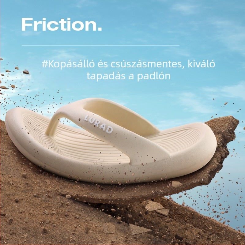 EVA egyrészes flip-flop papucs, csúszásmentes, kopásálló, otthoni és kültéri használatra, strandra – egyszínű, thong típusú szandál