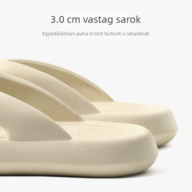 EVA egyrészes flip-flop papucs, csúszásmentes, kopásálló, otthoni és kültéri használatra, strandra – egyszínű, thong típusú szandál