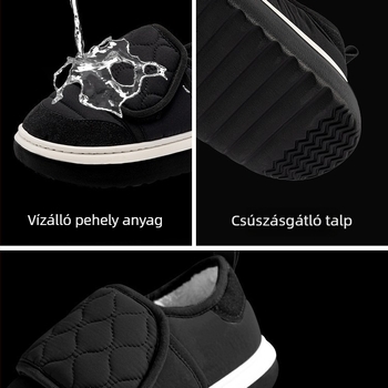 Buyun plüss pamut férfi cipő — kültéri sportcipő vastag talppal, vízálló felsőrész, fleece bélés, meleg őszre és télre, külső viseletre