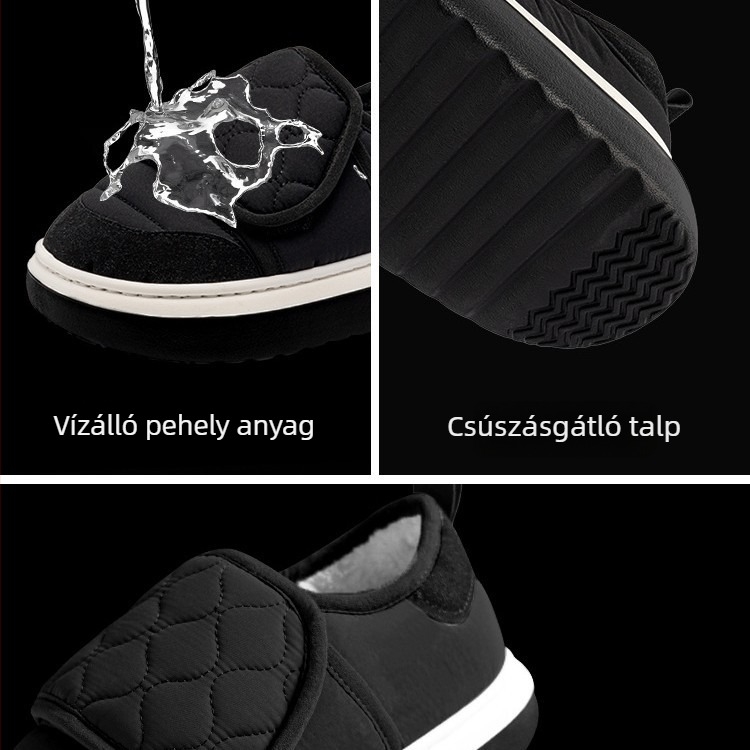 Buyun plüss pamut férfi cipő — kültéri sportcipő vastag talppal, vízálló felsőrész, fleece bélés, meleg őszre és télre, külső viseletre