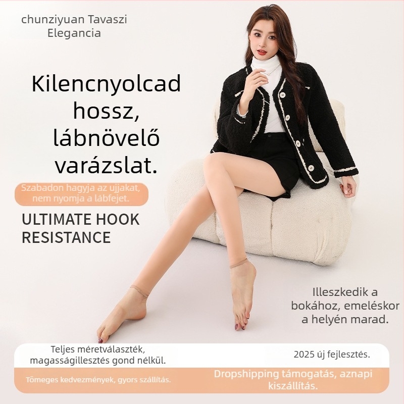 Női 9/10 hosszúságú leggings, lábformázó, fleece béléses, természetes nude hatás, 140–185 cm magasságúak számára, őszi-tavaszi viselésre