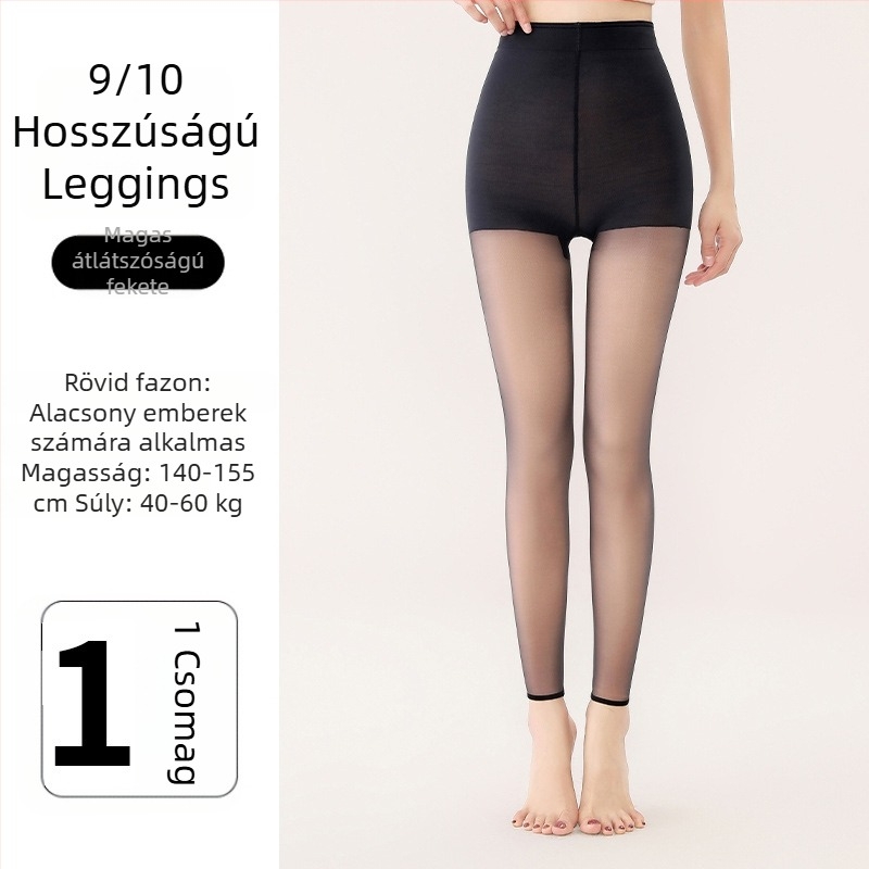 Női 9/10 hosszúságú leggings, lábformázó, fleece béléses, természetes nude hatás, 140–185 cm magasságúak számára, őszi-tavaszi viselésre