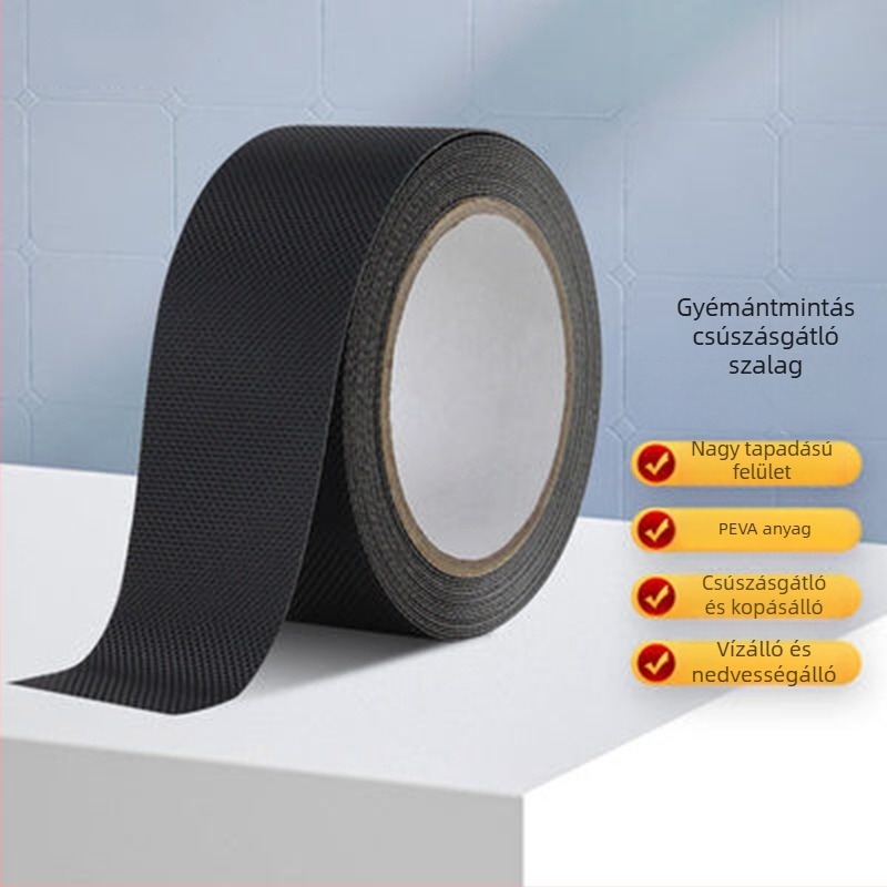 Öntapadó matt gumis anti-slip szalag lépcsők és padlókhoz, 5 cm x 5 m, PEVA, 0,75 mm, akril ragasztó