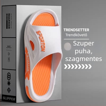 Férfi nyári papucs, puha talppal PVC-ben, csúszásmentes, szagtalan, egy pántos papucs pároknak