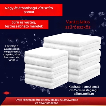 Fehér, nagy sűrűségű akvárium szűrőszivacs biokémiai szűrőanyaggal, alkalmas akváriumhoz és tóhoz