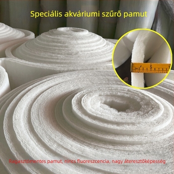 Ragasztómentes fehér pamut szűrőanyag akváriumhoz, nagy sűrűségű filtráció nagy méretű akváriumokhoz és halastavakhoz