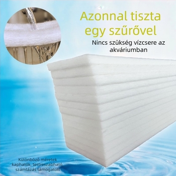 Ragasztómentes fehér pamut szűrőanyag akváriumhoz, nagy sűrűségű filtráció nagy méretű akváriumokhoz és halastavakhoz