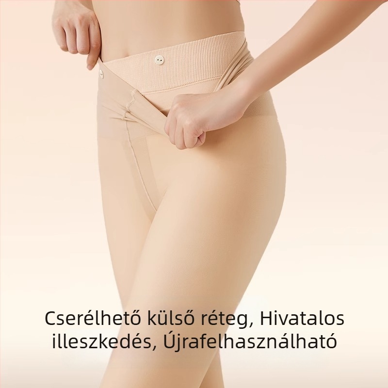 Őszi–téli dupla rétegű leggings, természetes bőrszerű megjelenés, nude érzet, nőknek