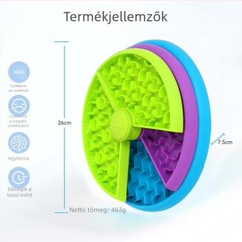 Lassú etető tál háziállatok számára forgó rejtvény etetővel, fulladás elleni védelemmel, macskáknak és kutyáknak