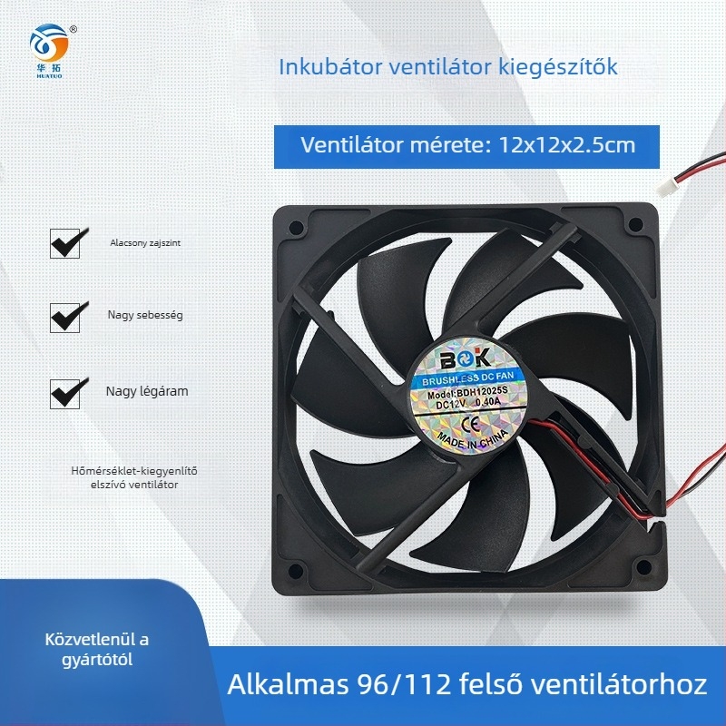 Mini automata inkubátor kiegészítők 48/56 kivezető ventilátorral és 96 felső- és alsó ventilátorral