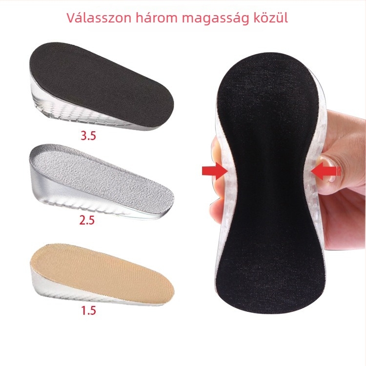 Silikonos magasságnövelő talp belső sarokpárnával – félpad, kopásálló, ütéscsillapító