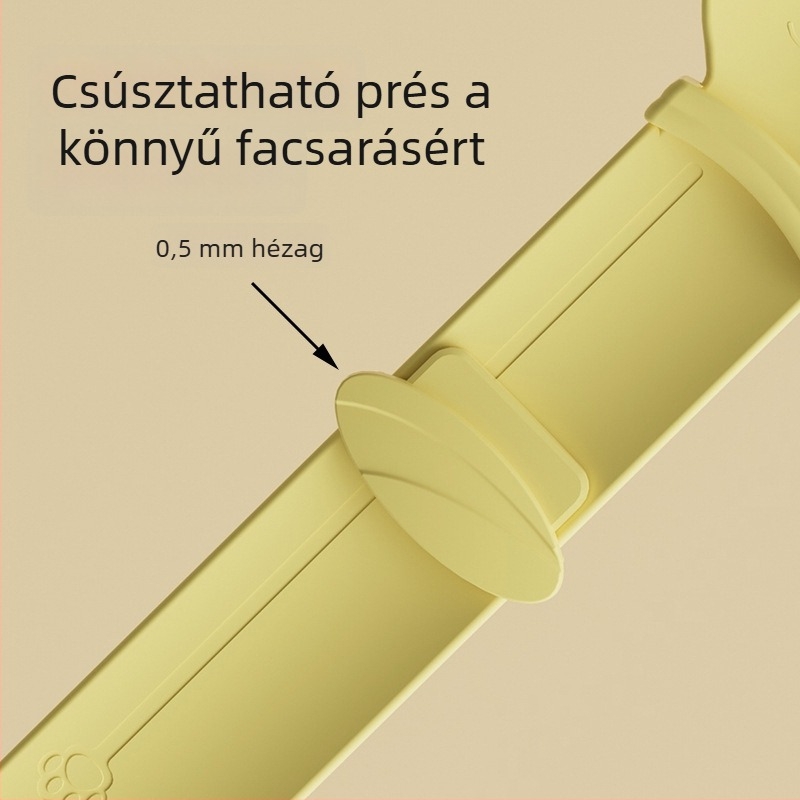 Macska jutalomadagoló kanál csúszó mechanizmussal, húspasztához etetésre, kiscicáknak