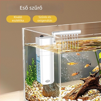 Beépített háromfunkciós szűrő és vízcsere pumpa akváriumhoz, oxigénezés és cirkuláció, biokémiai szűrő