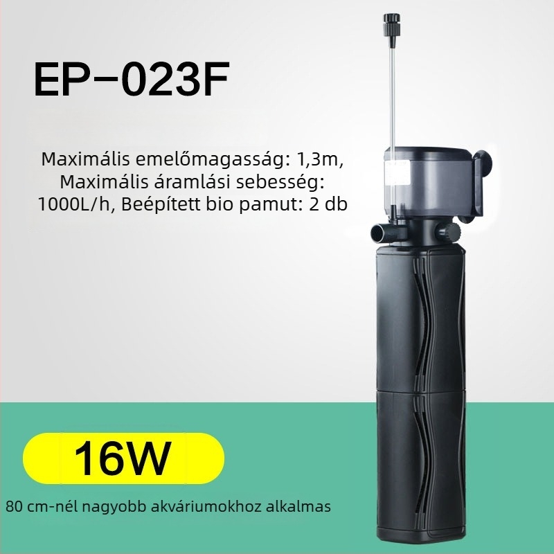 Beépített háromfunkciós szűrő és vízcsere pumpa akváriumhoz, oxigénezés és cirkuláció, biokémiai szűrő