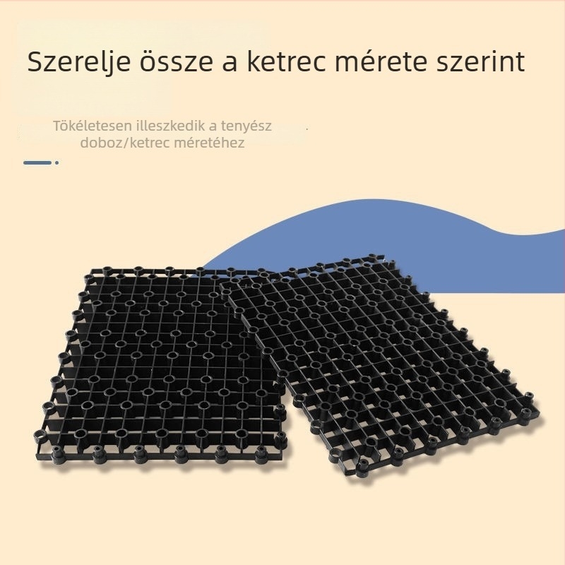 Műanyag hálós lemez baromfi fermentációs ágyhoz alom szétválasztással; állítható matrac tyúkoknak, kacsáknak és fácánoknak