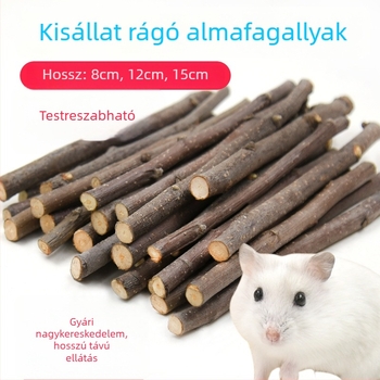 Almafa-ág harapó rúd kisállatok számára – természetes faág játék